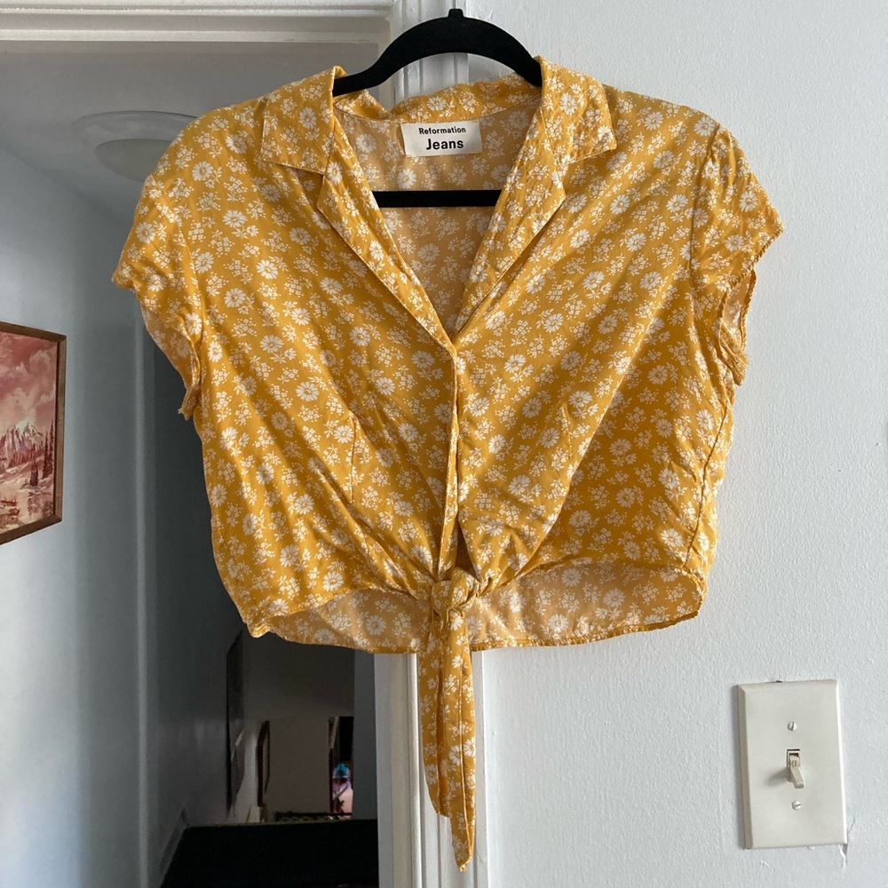 Reformation tie crop top